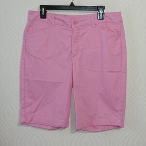 ST JOHN'S BAY Women's sz 12 Pink Bermuda Shorts Stretch Twill